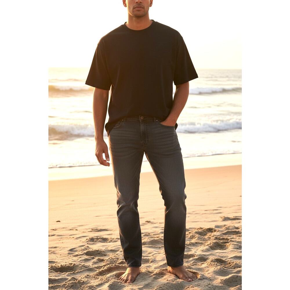 ee Normcore Straight Taper Jeans Mens 42x30 Charcoal Active Stretch Denim NWT